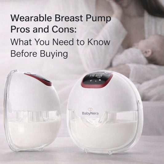 wearable breast pump pros and cons guide with hands free pump and milk collection display