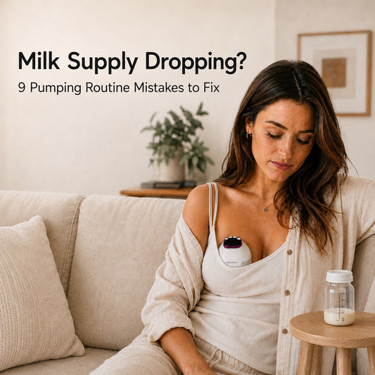 BabyNera FlowEase wearable breast pump worn by mum — 9 pumping routine mistakes to fix when milk supply drops
