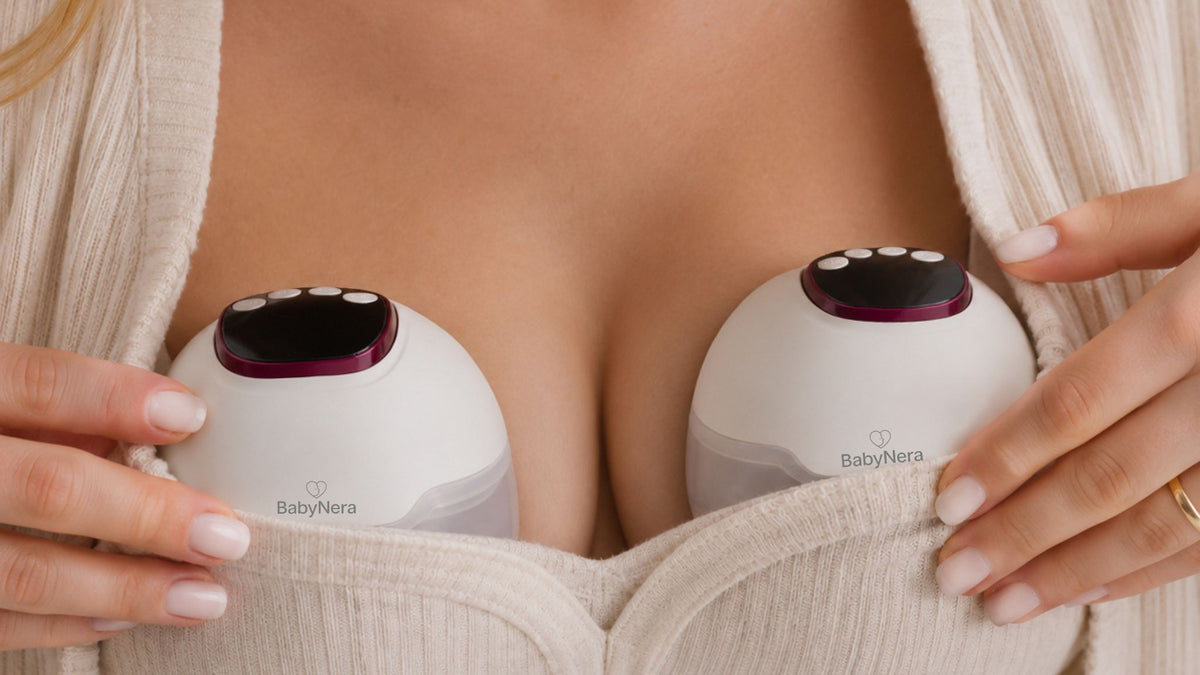 BabyNera FlowEase wearable breast pump worn inside bra for hands-free pumping in Australia
