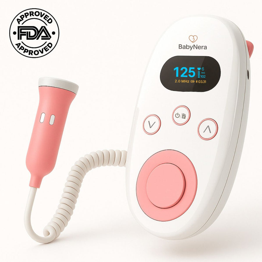 BabyNera HeartEcho fetal doppler device with ultrasound probe for prenatal heart rate monitoring
