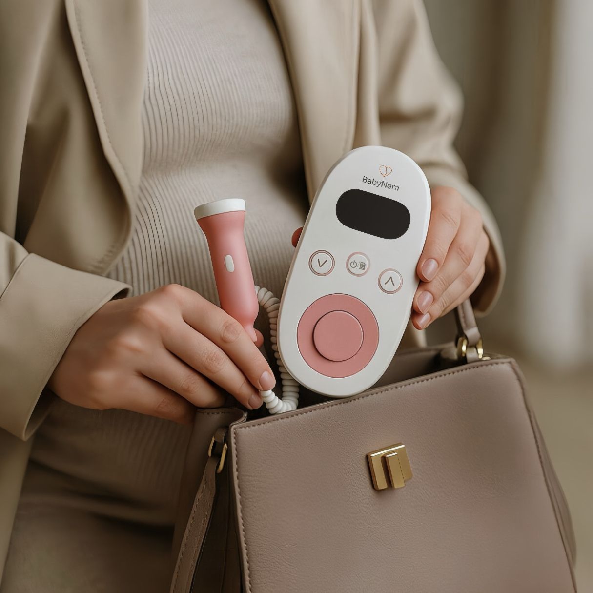 BabyNera best fetal doppler including baby heartbeat monitor with probe, gel and storage pouch for home use